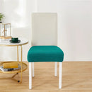 Yellow ribbed fleece chair cover for dining room seat protection by Decorbites