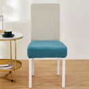 Yellow ribbed fleece chair cover for dining room seat protection by Decorbites