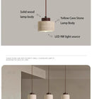 GobekUsa Yellow Stone LED Pendant Chandelier - Retro Nordic Style