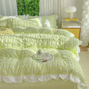 GobekUsa Bubble Gauze Lace Duvet Cover Set - Cooling & Durable Bedding Kit for Summer