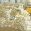 GobekUsa Bubble Gauze Lace Duvet Cover Set - Cooling & Durable Bedding Kit for Summer