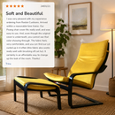 Bright Yellow Velvet Poäng Slipcovers – Compatible with IKEA Poäng Chair & Footstool – Luxurious Polyester Velvet