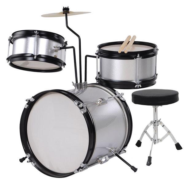 Yescom Junior Kids Drum Set w/ Cymbal Drum Throne 3pcs 12inch