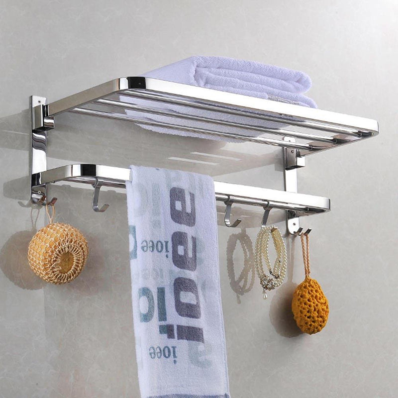 Yescom 23" Stainless Steel Towel Shelf Rack Wall-Mounted Towel Holder