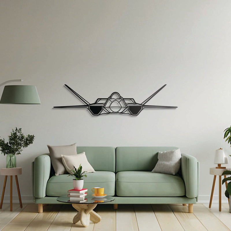 YF-23 Front Metal Aircraft Wall Art - NCP0451