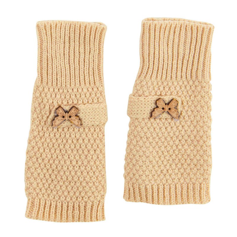 Women's Waffle Butterfly Fingerless Glove