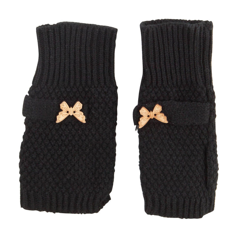 Women's Waffle Butterfly Fingerless Glove