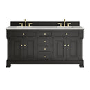 James Martin Brookfield 72" Double Bathroom Vanity, Black Onyx