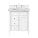 James Martin Brittany 30" Single Bathroom Vanity, Bright White