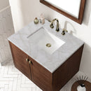 James Martin Amberly 30" Dual Mount Single Bathroom Vanity, Mid-Century Walnut