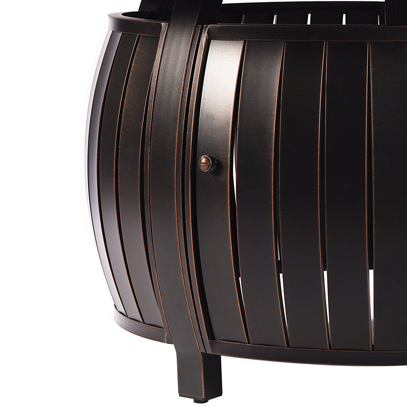 Aluminum 44-in Round Patio Fire Table Set with Swivel Rocking Chairs