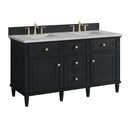 James Martin Lorelai 60" Double Bathroom Vanity, Black Onyx