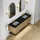 James Martin Allamari 72" Floating Double Bathroom Vanity, Dune Mist