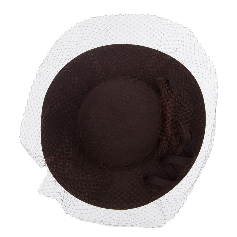 Wool Felt Floppy Hat with Net