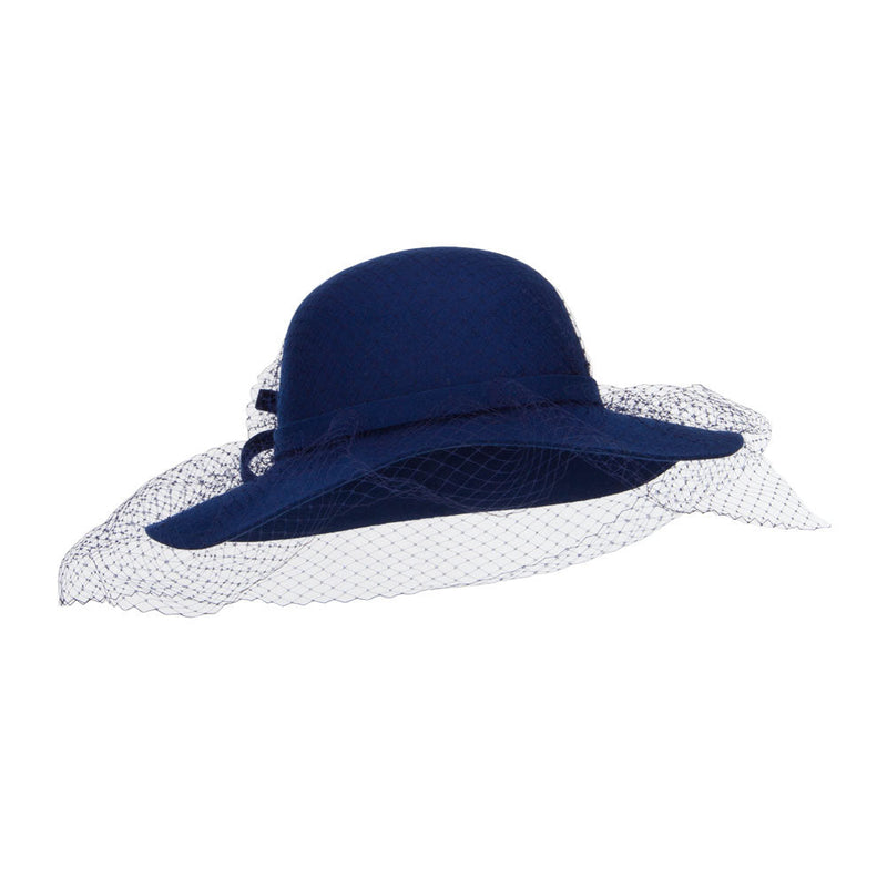 Wool Felt Floppy Hat with Net
