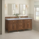 James Martin Lorelai 72" Double Bathroom Vanity, Mid-Century Walnut