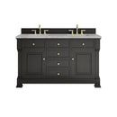James Martin Brookfield 60" Double Bathroom Vanity, Black Onyx