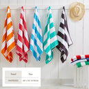 Cotton Velour Cabana Stripe Beach Towel - Novia Collection by Great Bay Home