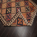 5'2" x 12'9" Vintage Hand Woven Southwestern Kilim 100% Wool Area Rug Brown