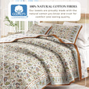 Floral Boho Printed Cotton Quilt Set - Indira Collection by Great Bay Home