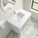 James Martin Myrrin 30" Single Bathroom Vanity, Bright White