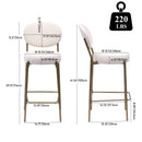 29'' Upholstered Velvet Bar Stools with Backrest & Footrest - Set of 2