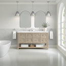 James Martin Breckenridge 60" Double Bathroom Vanity, Whitewashed Oak
