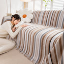 Modern Minimalist Sofa Throw Cover Cotton Knit Throws for Couch Scratch Proof Couch Cover