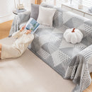 Chenille Geometric Patterned Sofa Throw, Couch Covers for Sectionals for Pets, Throw Cover for Couch