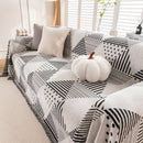 Chenille Geometric Patterned Sofa Throw, Couch Covers for Sectionals for Pets, Throw Cover for Couch