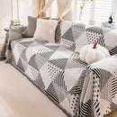 Chenille Geometric Patterned Sofa Throw, Couch Covers for Sectionals for Pets, Throw Cover for Couch
