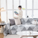 Chenille Geometric Patterned Sofa Throw, Couch Covers for Sectionals for Pets, Throw Cover for Couch