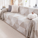 Chenille Geometric Patterned Sofa Throw, Couch Covers for Sectionals for Pets, Throw Cover for Couch