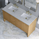 James Martin Hudson 60" Double Bathroom Vanity, Light Natural Oak