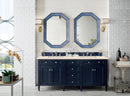 James Martin Brittany 72" Double Bathroom Vanity, Victory Blue