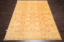9' x 11'7" Hand Knotted Peshawar Gold Wash Antique Finish Oriental Area Rug Tan