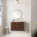 James Martin Amberly 36" Dual Mount Single Bathroom Vanity, Mid-Century Walnut