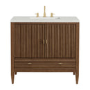 James Martin Myrrin 36" Single Bathroom Vanity, Mid-Century Walnut