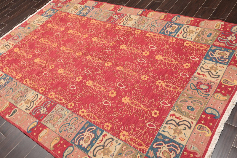 5'10" x 8'10" Hand Knotted 100% Wool Reversible Oriental Area Rug Red
