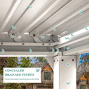 [12X20FT] Alora Outdoor Hardtop Louvered Pergola With Adjustable Aluminum Rainproof Roof (SAK18625)