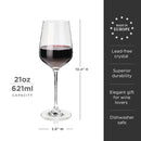 Reserve Inez Crystal Bordeaux Glasses Set of 4 by Viski