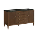 James Martin Myrrin 60" Double Bathroom Vanity, Mid-Century Walnut