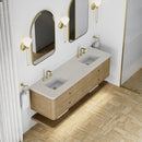 James Martin Allamari 72" Floating Double Bathroom Vanity, Dune Mist