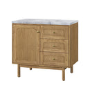 James Martin Laurent 36" Dual Mount Single Bathroom Vanity, Light Natural Oak