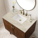 James Martin Amberly 36" Dual Mount Single Bathroom Vanity, Mid-Century Walnut