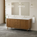 James Martin Laurent 72" Dual Mount Double Bathroom Vanity, Honey Oak