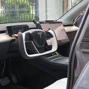 Yoke Style Steering Wheel for Model 3 / Y【Black & White Leather】