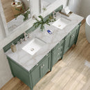 James Martin Brittany 72" Double Bathroom Vanity, Smokey Celadon