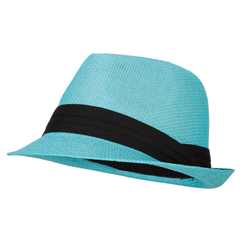 Youth Paper Straw Pinch Top Fedora Hat