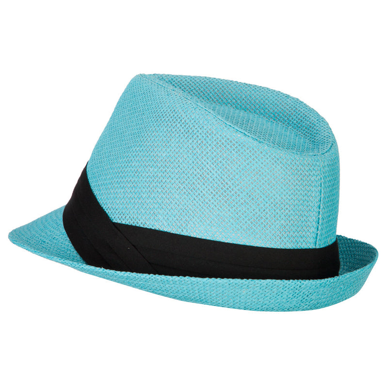 Youth Paper Straw Pinch Top Fedora Hat